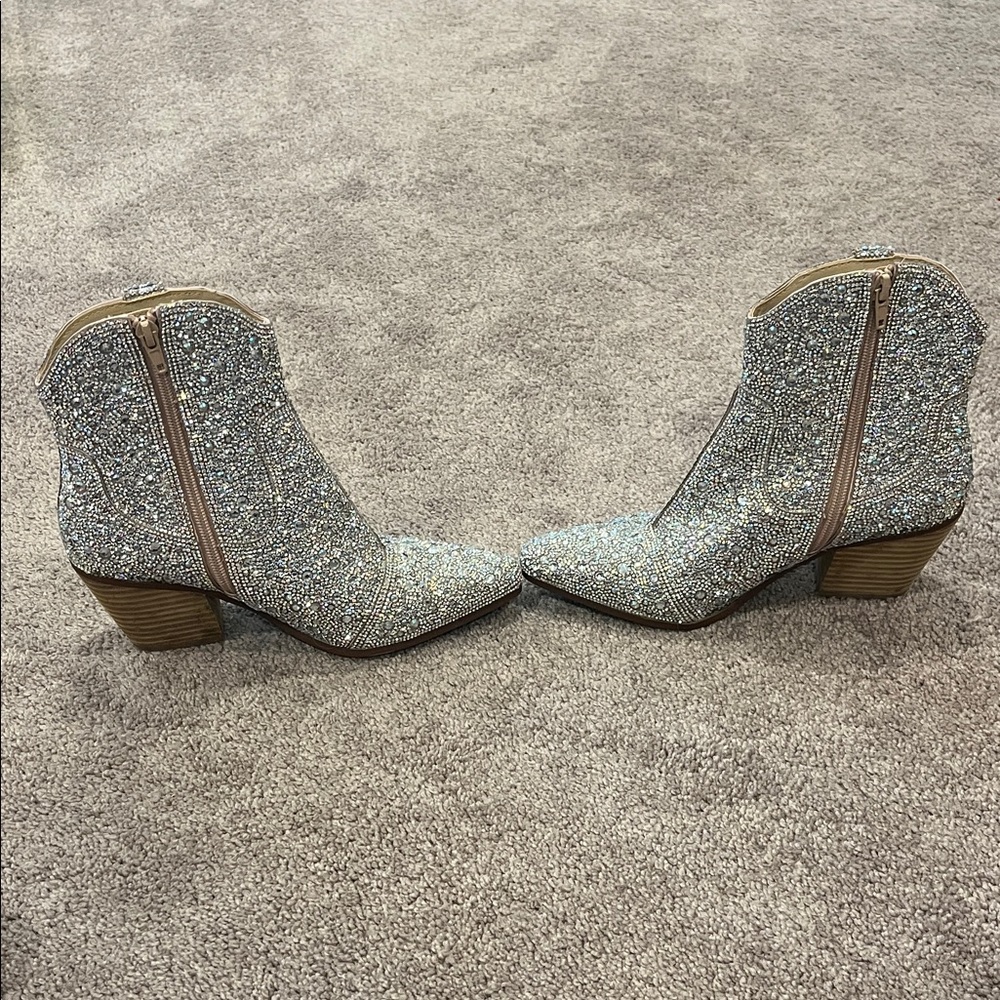 Betsey Johnson Emory Rhinestone Western Boot - Picture 6 of 8
